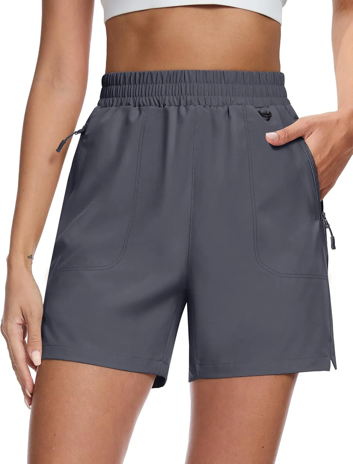 MAGCOMSEN Women's 5" Hiking Cargo Shorts UPF 50  Quick Dry Lightweight Golf Athletic Casual Summer Shorts with Pockets