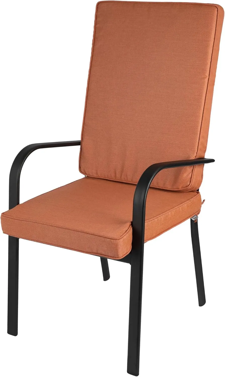 Magpie Fabrics Outdoor/Indoor High Back Square Corner Chair Cushion with Handle & Ties, Waterproof for Home Garden Balcony Patio Beach Swimming Pool, 45"x20"x3", Coral