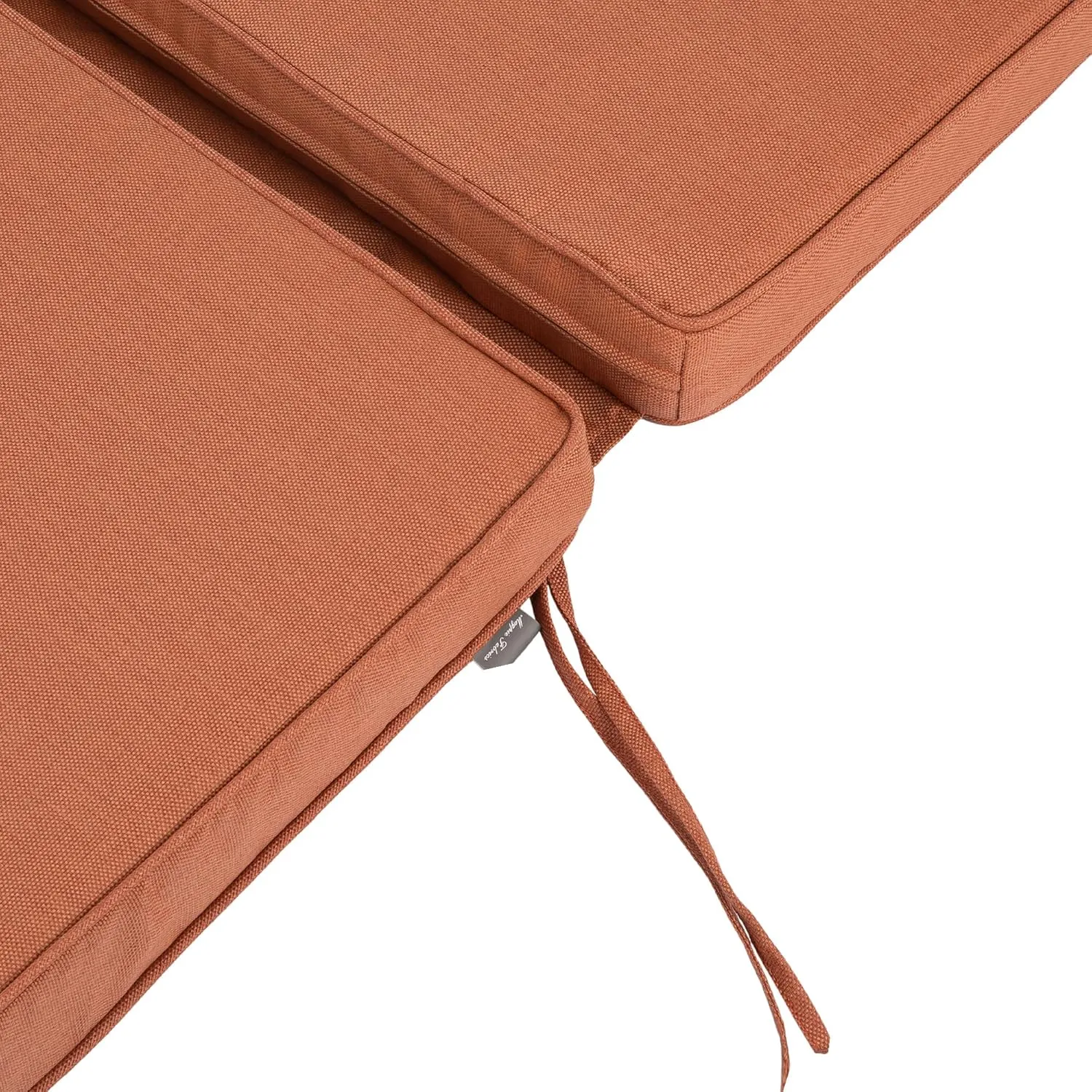 Magpie Fabrics Outdoor/Indoor High Back Square Corner Chair Cushion with Handle & Ties, Waterproof for Home Garden Balcony Patio Beach Swimming Pool, 45"x20"x3", Coral