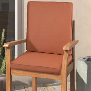 Magpie Fabrics Outdoor/Indoor High Back Square Corner Chair Cushion with Handle & Ties, Waterproof for Home Garden Balcony Patio Beach Swimming Pool, 45"x20"x3", Coral