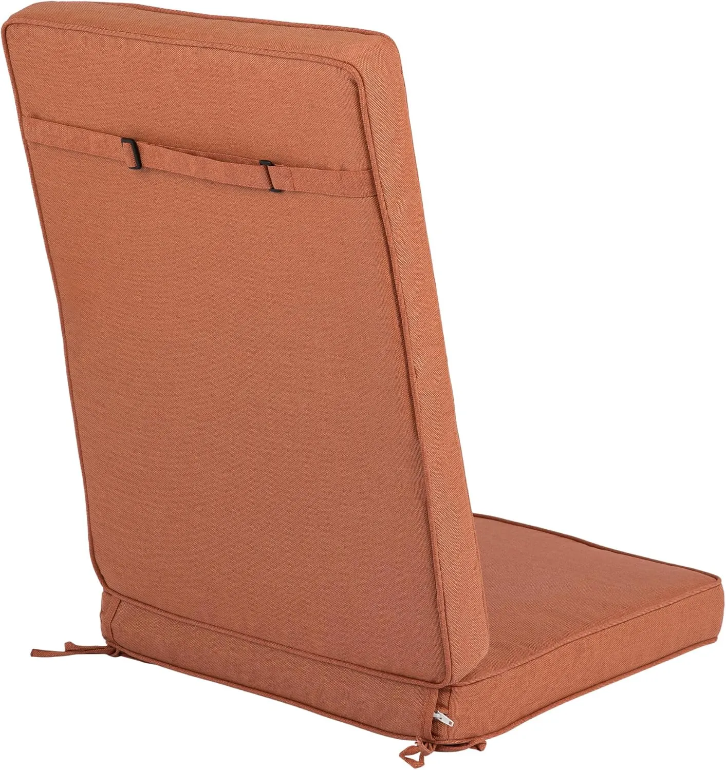 Magpie Fabrics Outdoor/Indoor High Back Square Corner Chair Cushion with Handle & Ties, Waterproof for Home Garden Balcony Patio Beach Swimming Pool, 45"x20"x3", Coral
