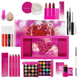 Makeup Kit - Makeup Set For Women Full Kit | Glow Starter Kit | all-inn- Face, Eye & Lip Cosmetic Set | Long-Lasting Lipstick, Mascara & Eyeshadow Palette For Travel, Work, Dates & Photoshoots