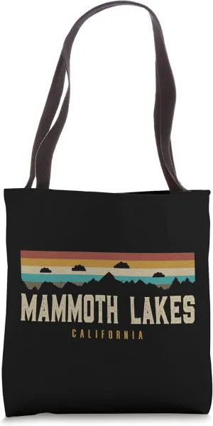 Mammoth Lakes Vintage Mountains Hiking California Retro Tote Bag