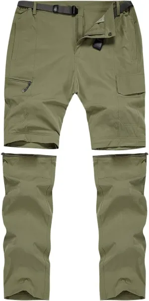 MANSDOUR Men's Hiking Pants Convertible Quick Dry Lightweight Zip-Off Outdoor Travel Camping Fishing Pants