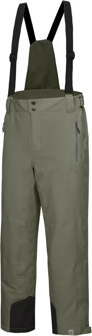 Mapamyumco Men's Snow Insulated Ski Bib Pants, Waterproof Windproof Snowboard Hiking Pants with Detachable Suspenders
