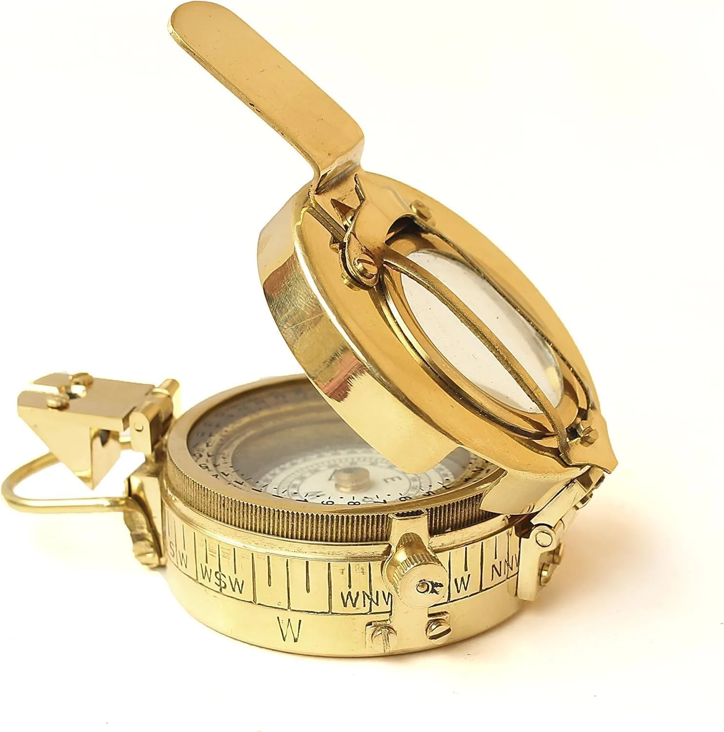 Marine Brass Compass Handmade Vintage Pocket Antique Maritime Sailor Compass Nautical Collectible Gift for Seafarers and Adventurers
