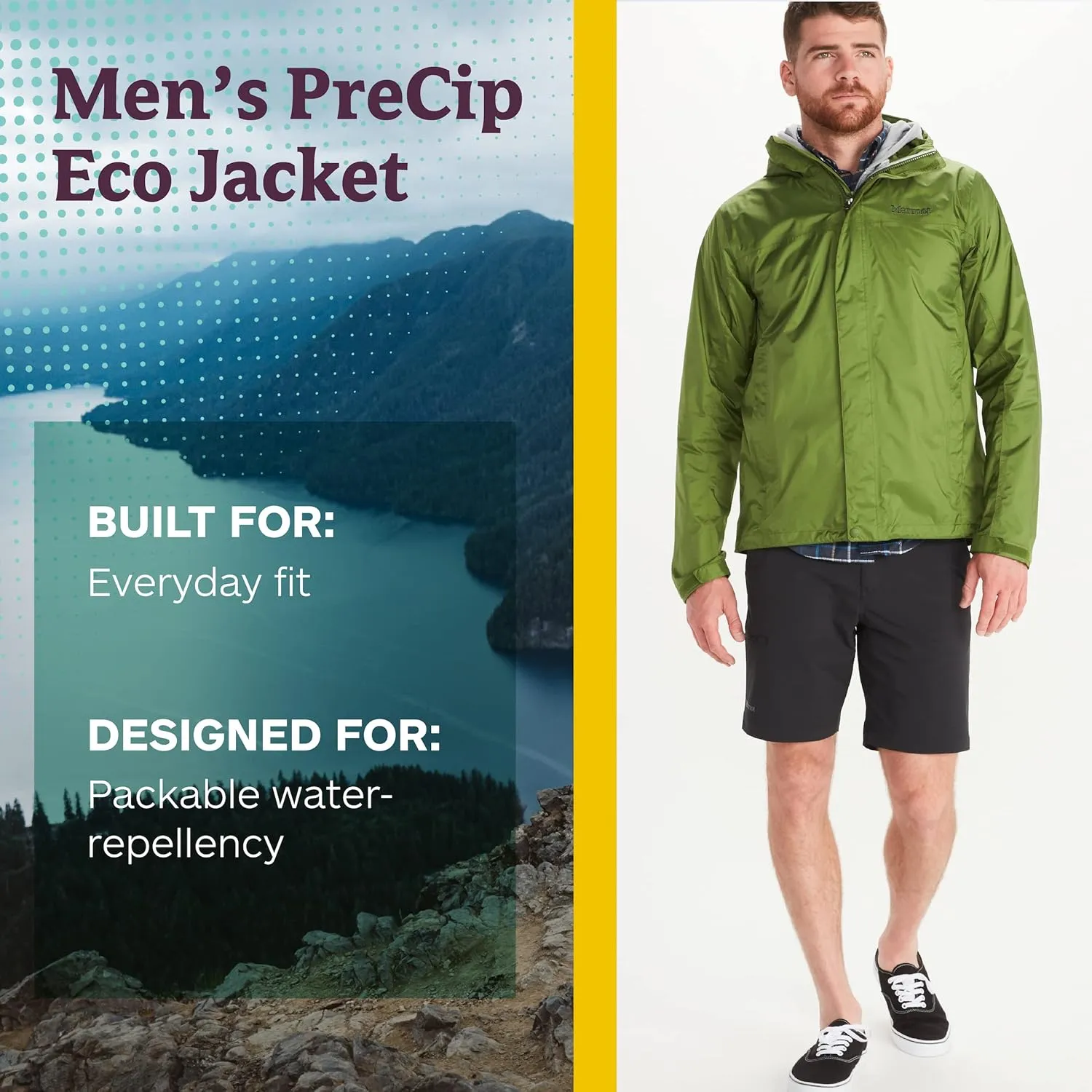 MARMOT Men's Precip Eco Waterproof Rain Jacket (Big) - 100% Recycled, Breathable, Lightweight, Packable Raincoat