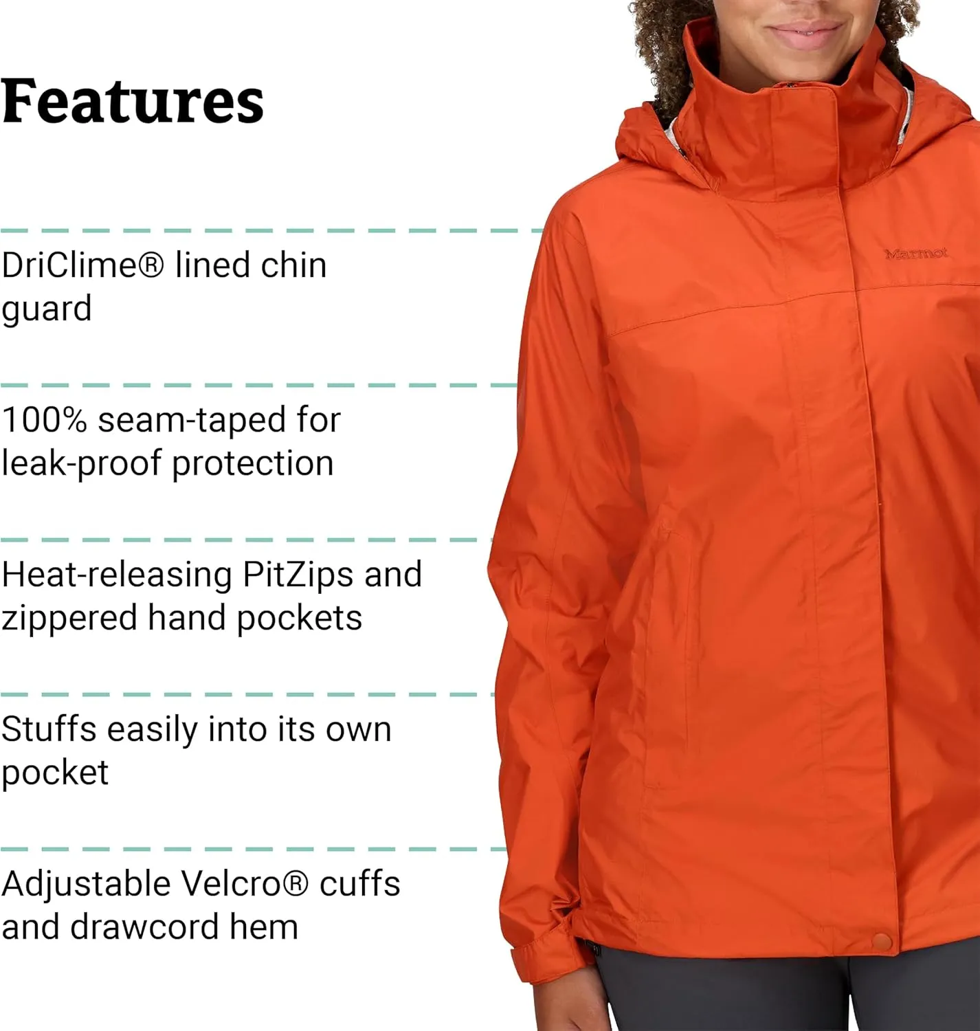 MARMOT Women’s Precip Eco Lightweight & Waterproof Rain Jacket