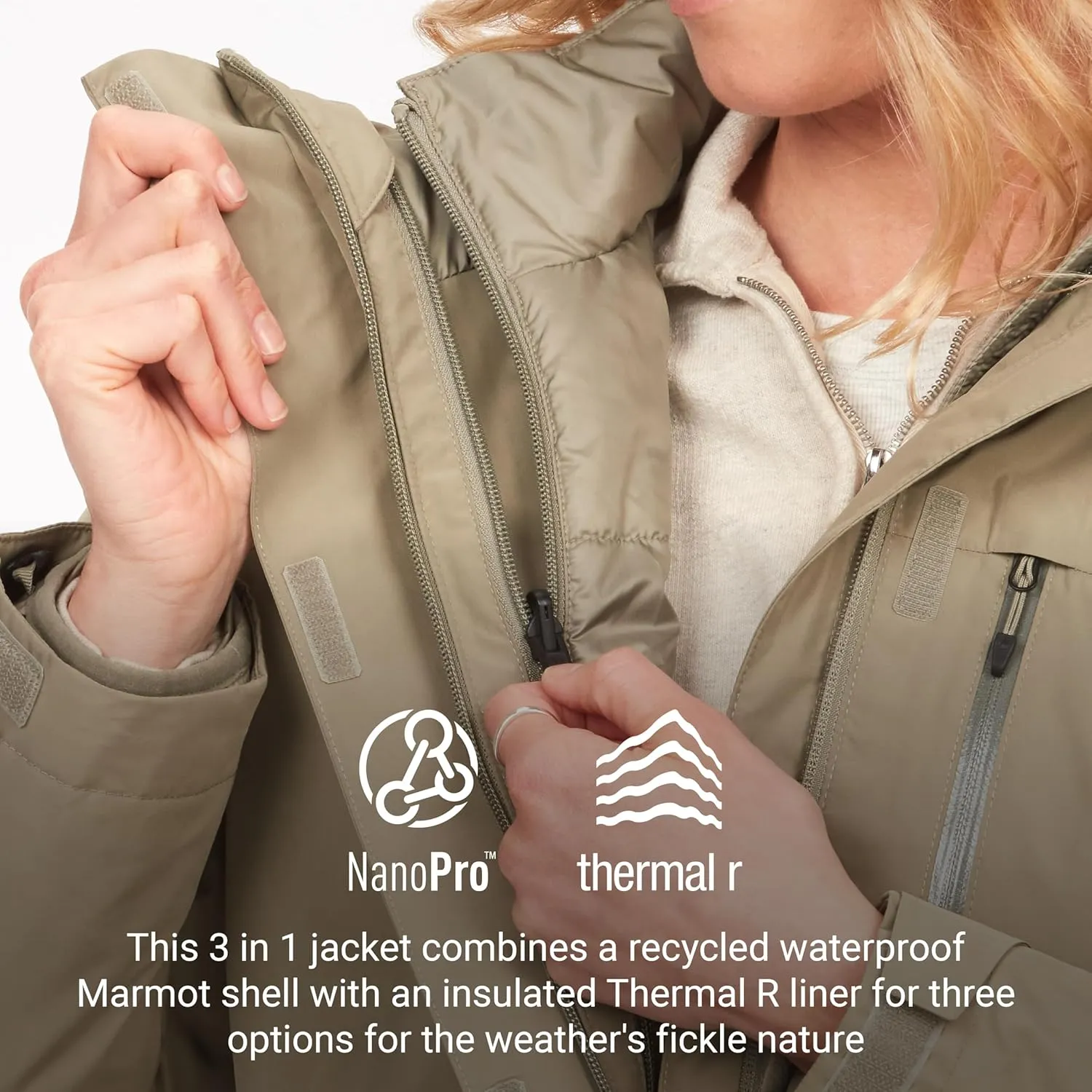 MARMOT Women's Ramble 3-in-1 Component Jacket - Recycled Waterproof Shell with Hood and Removable Insulated Thermal R Liner