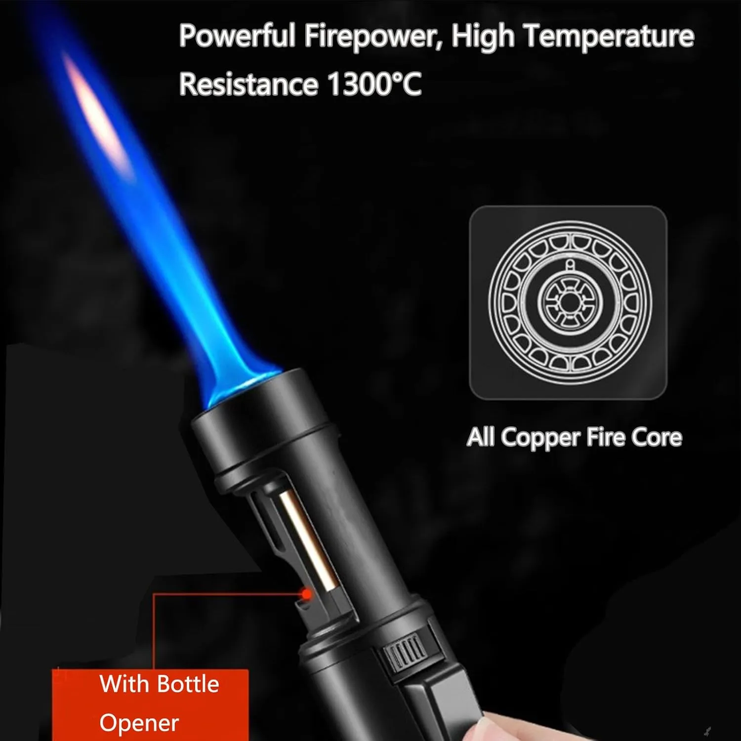 MATISUN 2Pack Airbrush Windproof Lighter, 2025New Petrichor Airbrush Windproof Lighter, 360° Rotating Adjustable Flame Size, with Bottle Opener