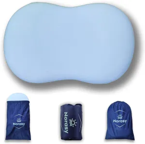 Memory Foam Travel and Camping Pillow- Essential and Compact Neck Support for Backpacking, Hiking and Airplane, with Travel Bag and Soft Pillowcase.
