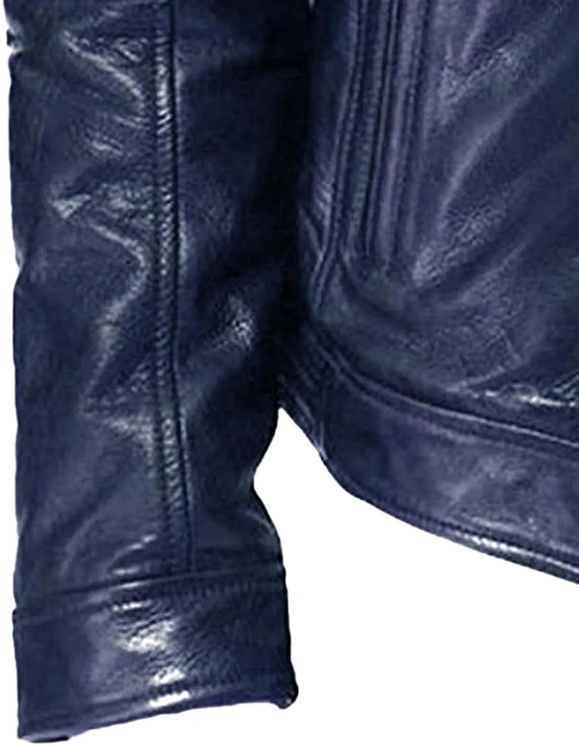 Men Faux Leather Zip Up Jacket Stand Collar Leather Motorcycle Jacket Lightweight Bomber Outwear PU Coat