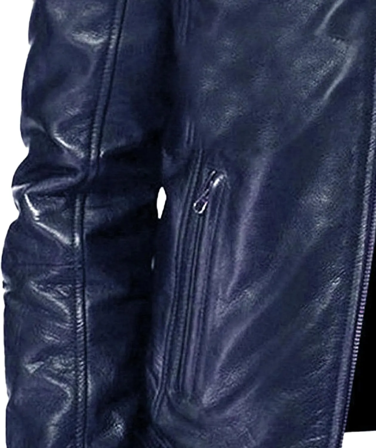 Men Faux Leather Zip Up Jacket Stand Collar Leather Motorcycle Jacket Lightweight Bomber Outwear PU Coat