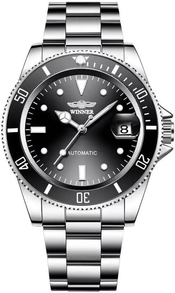 Men Top Brand Date Display Stainless Steel Watch Automatic Mechanical Business 2024 Watch