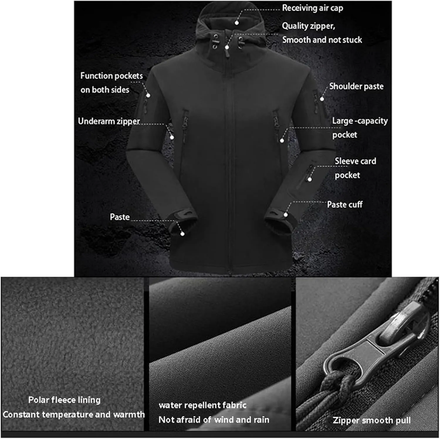 Men Two Piece Ski Suit Set, Mens Winter Waterproof Windproof Hooded Snow Coat 2 Pieces Snowboarding Snowsuits