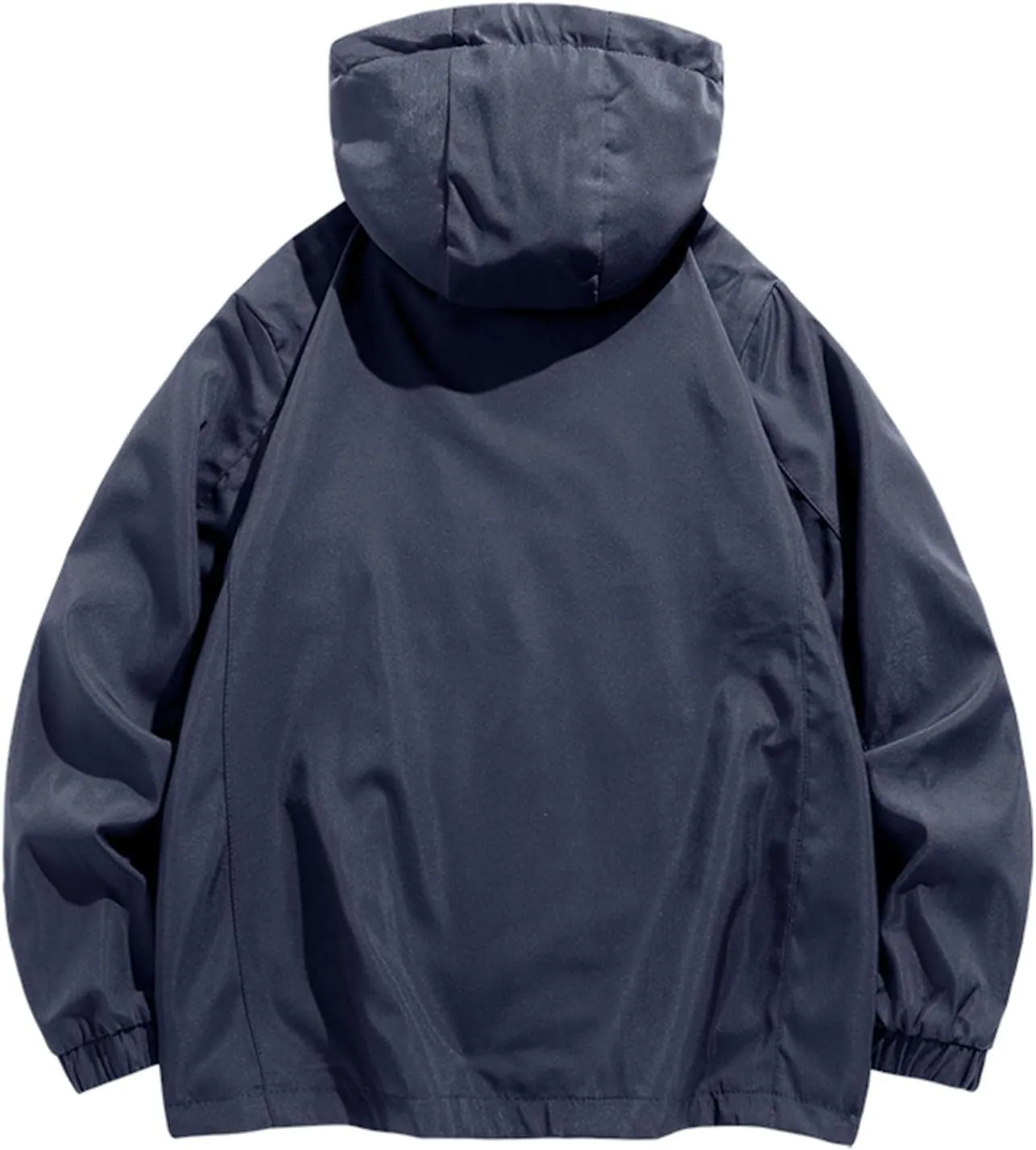 Men Waterproof Lightweight Rain Jacket Breathable Active Outdoor Hooded Raincoat Casual Trendy Work Jacket for Hiking