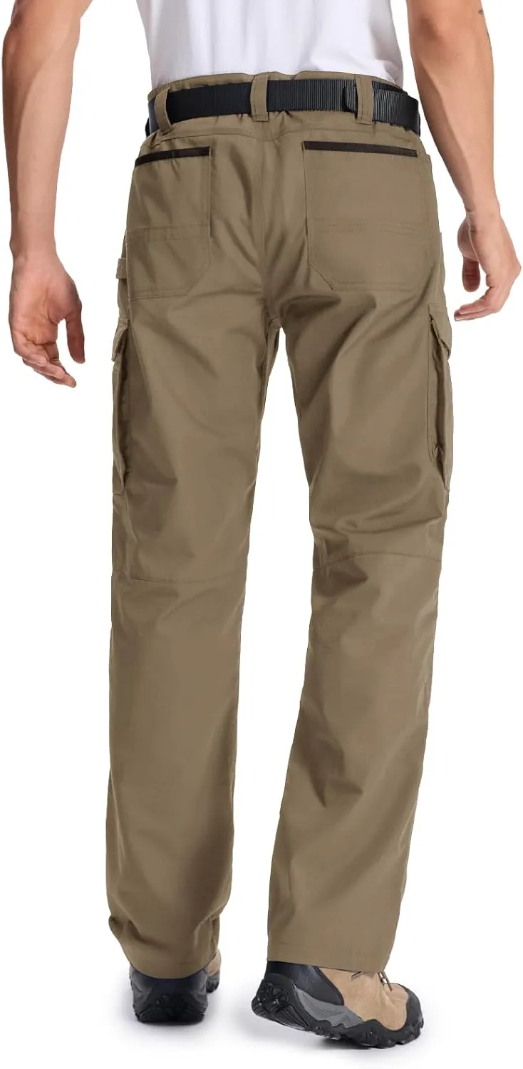 Mens Cargo Tactical Pants with 11 Pockets Work Hiking Water Resistant Lightweight Ripstop Military Pants
