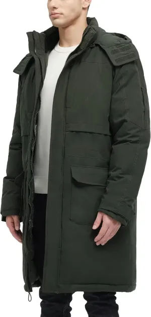 Men's Extra Long Parka Winter Coats Hooded Puffer Jacket Heavy Warm Water-resistant Outerwear Cold Weather