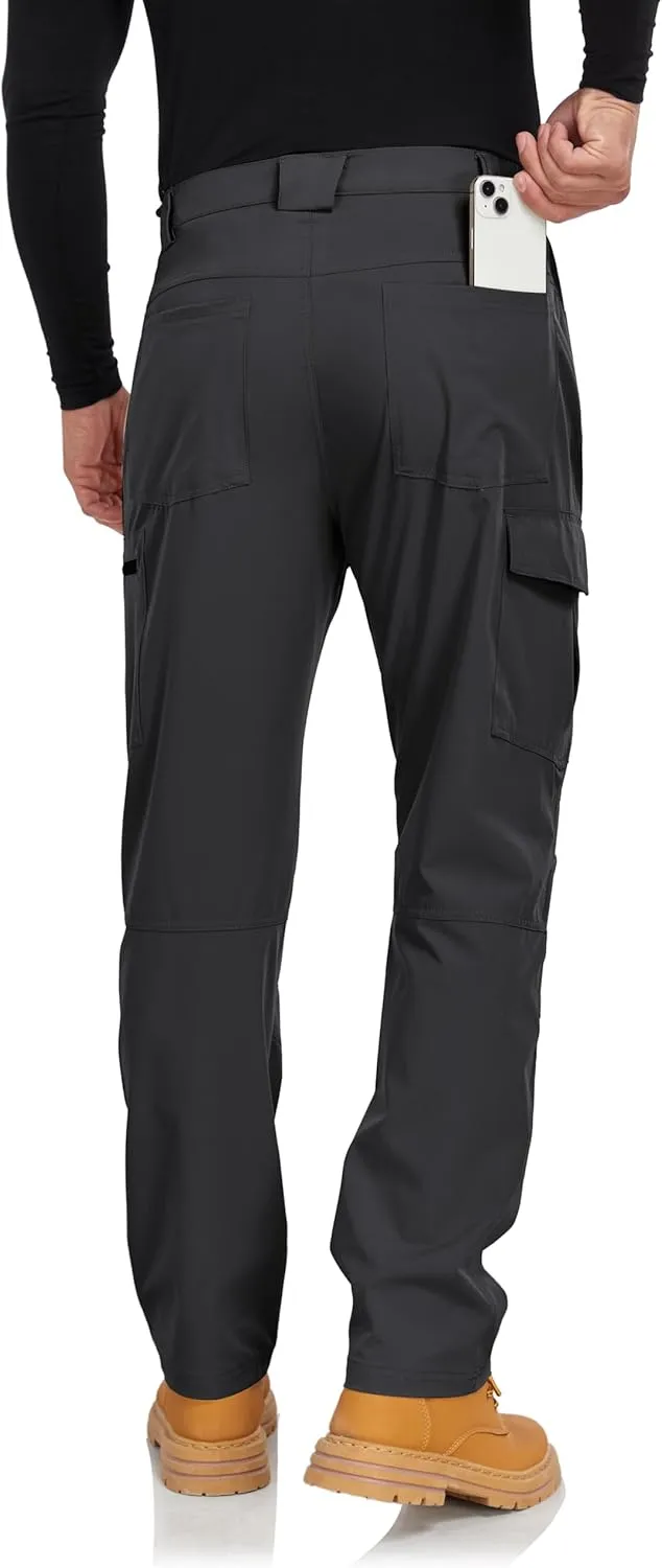 Men's Hiking Cargo Pants Lightweight Quick-Dry Waterproof Stretch Work Fishing Travel Outdoor Pants with 6 Pockets