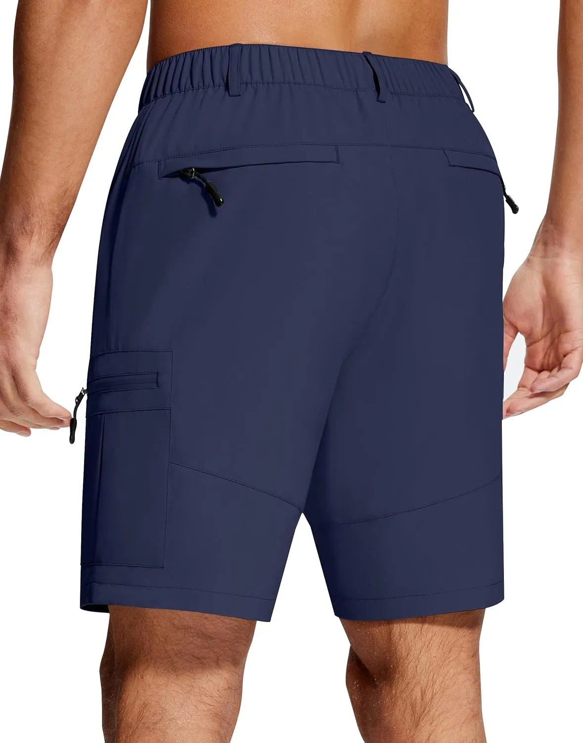 Mens Hiking Cargo Shorts 7" Inseam 6 Zipper Pockets Stretch Quick Dry Lightweight Short for Golf Casual Fishing Work