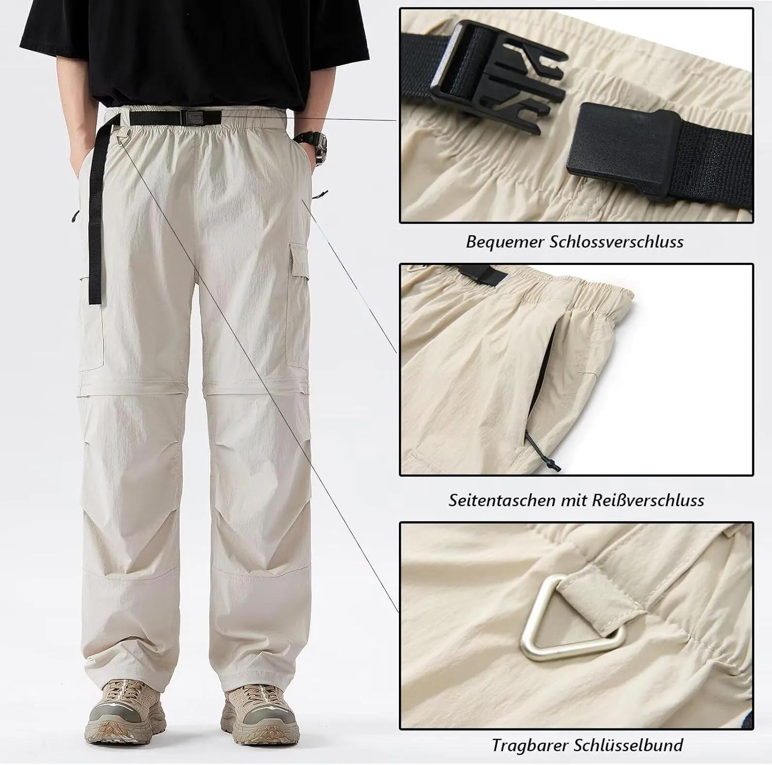 Men's Hiking Pants Convertible Quick Dry Zip Off Outdoor Pants Summer Breathable Trekking Pants Cargo Pants