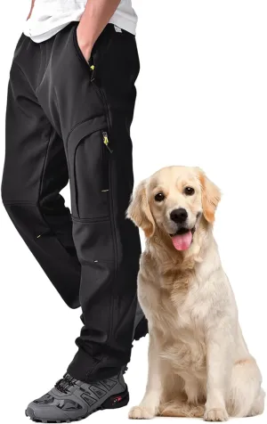 Mens Hiking Waterproof Pants Snow Ski Insulated Fleece Lined Winter Fishing Walking Outdoor Pants