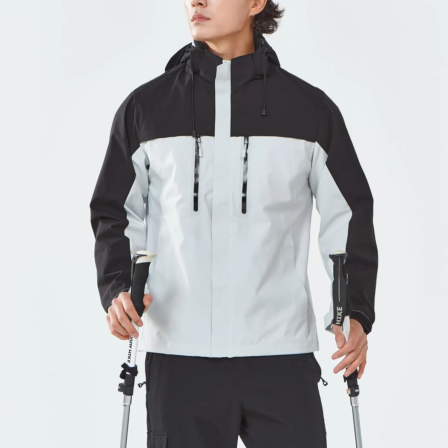 Men's Jacket with Hood Waterproof Windbreaker Lightweight Rainproof Jacket