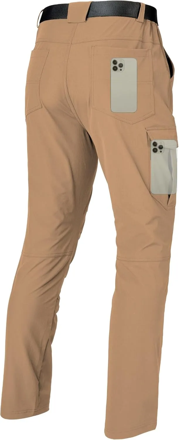 Mens Lightweight Hiking Cargo Pants Quick Dry Waterproof Travel Fishing Climbing Outdoor Tactical Work Pants for Men