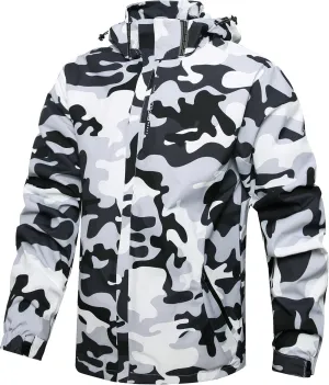 Men's Lightweight Waterproof Rain Jacket,Shell Hooded Outdoor Raincoat Hiking Windbreake jacket