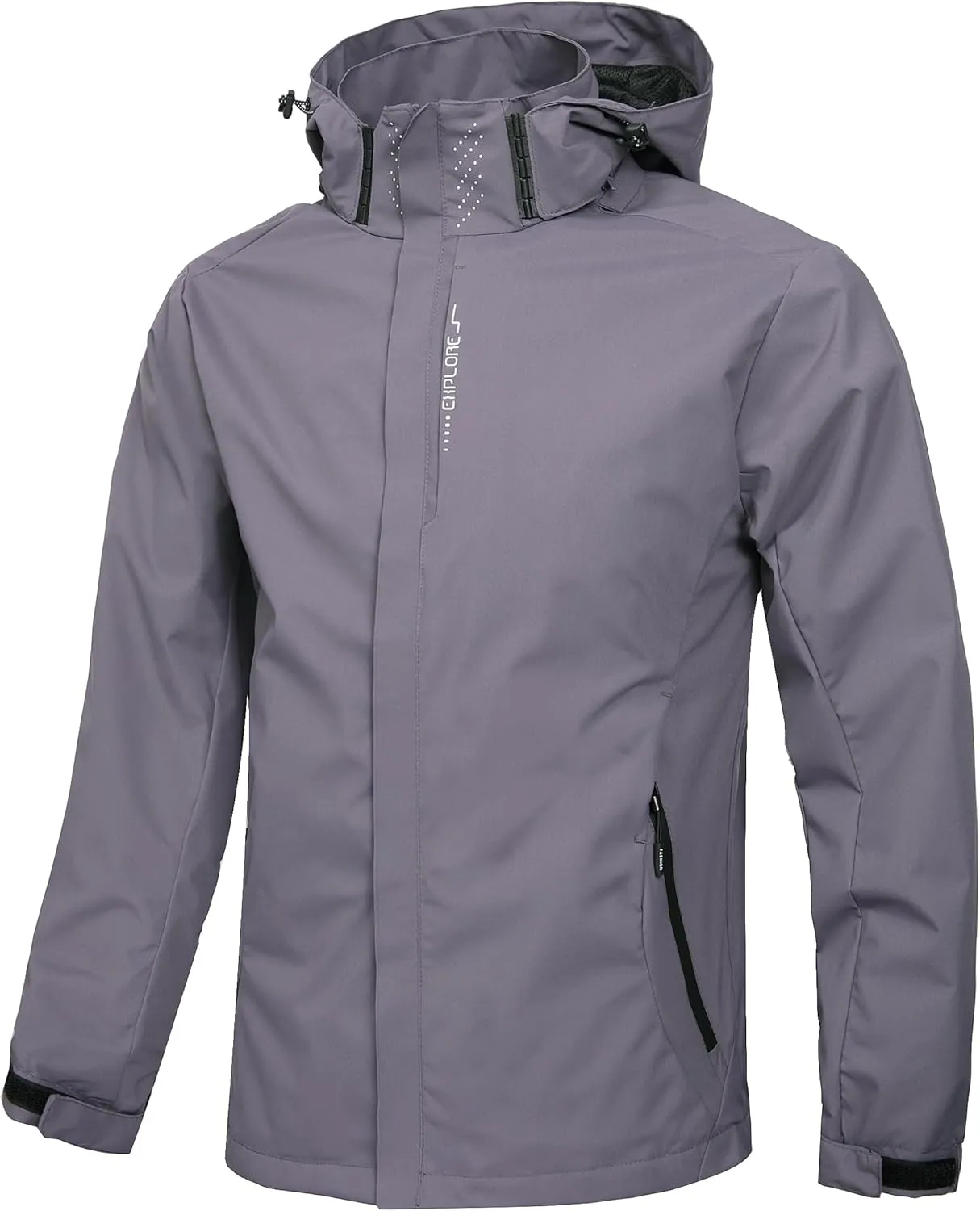 Men's Lightweight Waterproof Rain Jacket,Shell Hooded Outdoor Raincoat Hiking Windbreake jacket