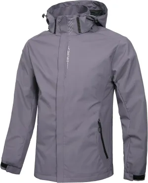 Men's Lightweight Waterproof Rain Jacket,Shell Hooded Outdoor Raincoat Hiking Windbreake jacket