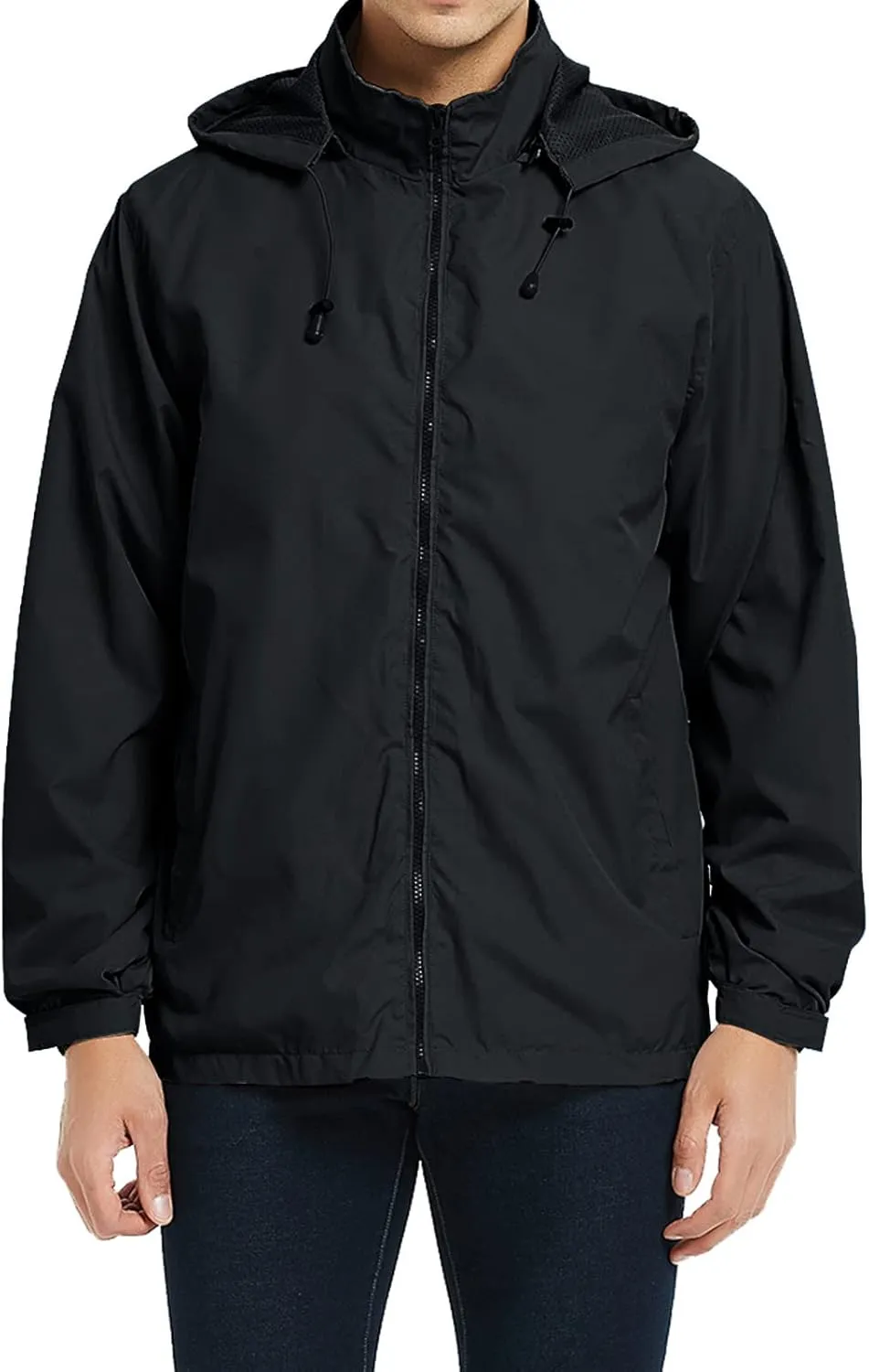 Mens Lightweight Windbreaker Jacket Waterproof Rain Jacket with Hood Soft Shell Jacket