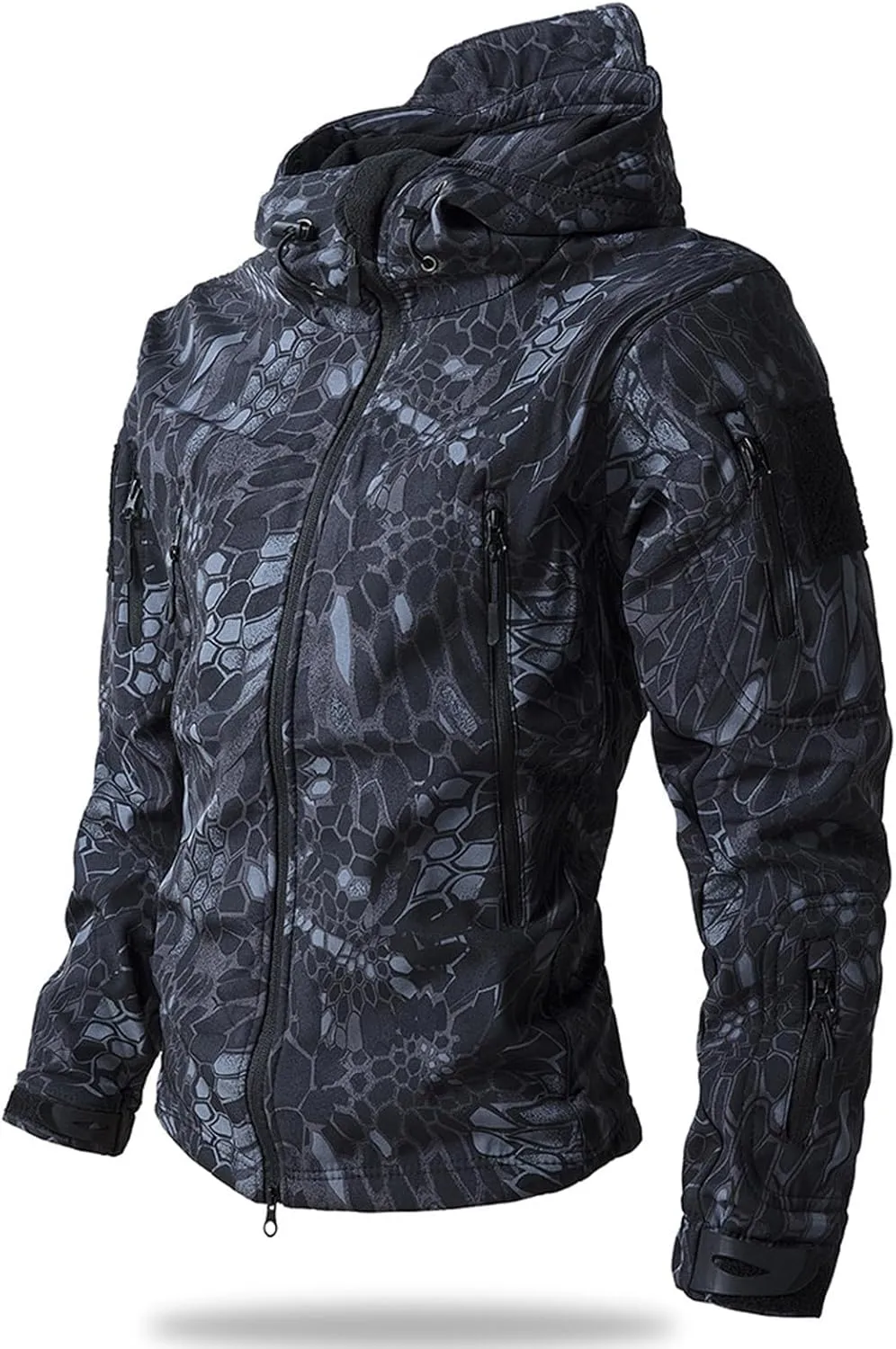 Men's Military Tactical Jackets Camo Hooded Softshell Jacket Outdoor Hunting Hiking Coat Winter Waterproof Windbreaker