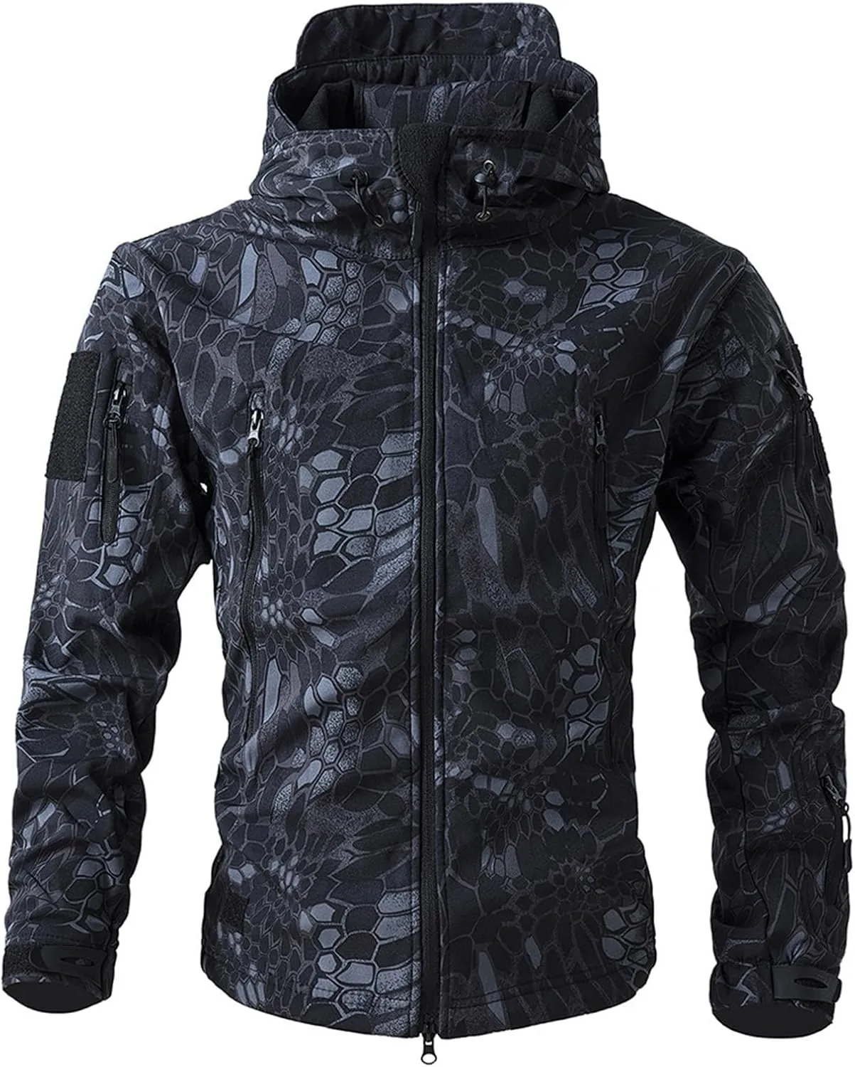 Men's Military Tactical Jackets Camo Hooded Softshell Jacket Outdoor Hunting Hiking Coat Winter Waterproof Windbreaker