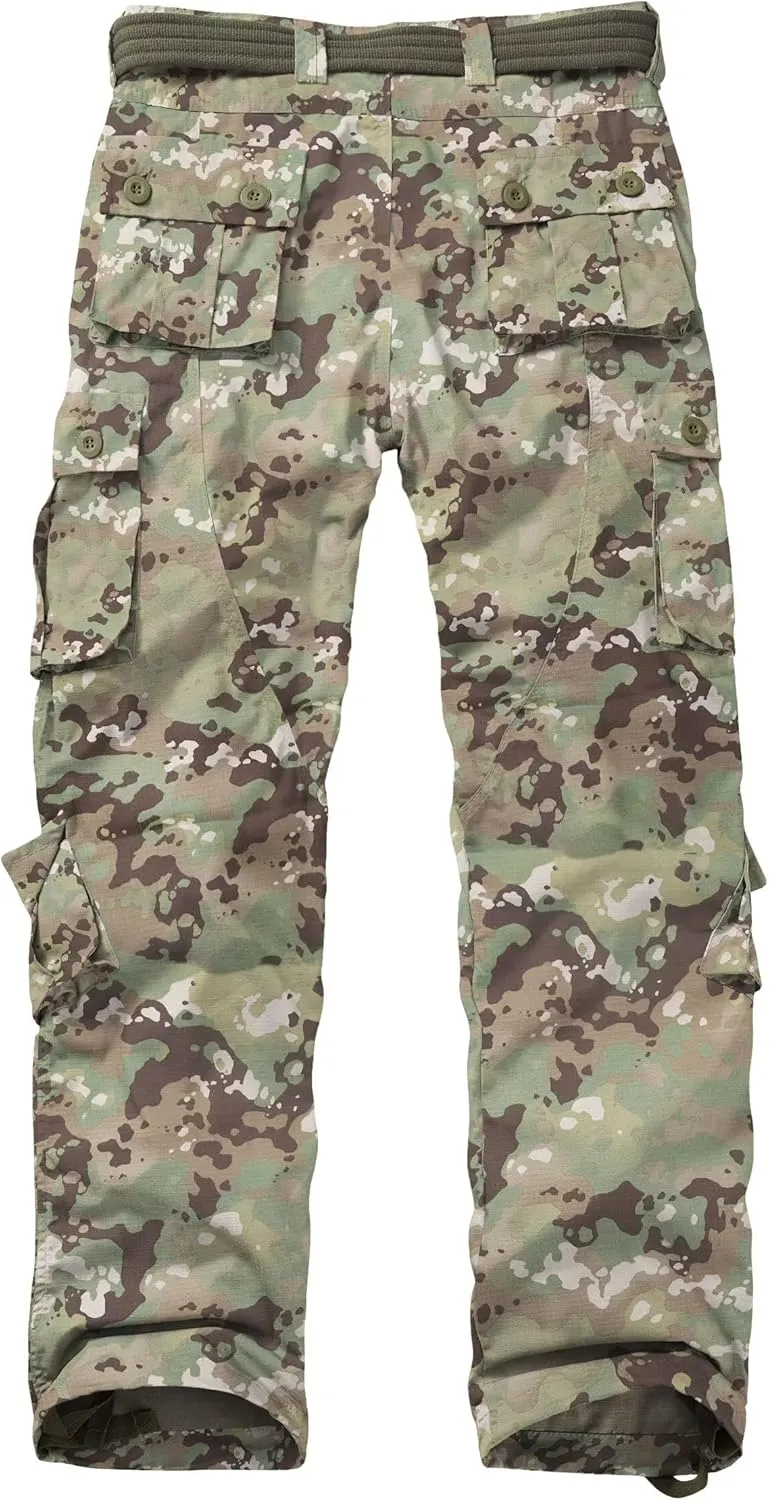 Men's Outdoor Hiking Pants, Tactical Pants Lightweight Casual Work Ripstop Cargo Pants for Men with Pockets