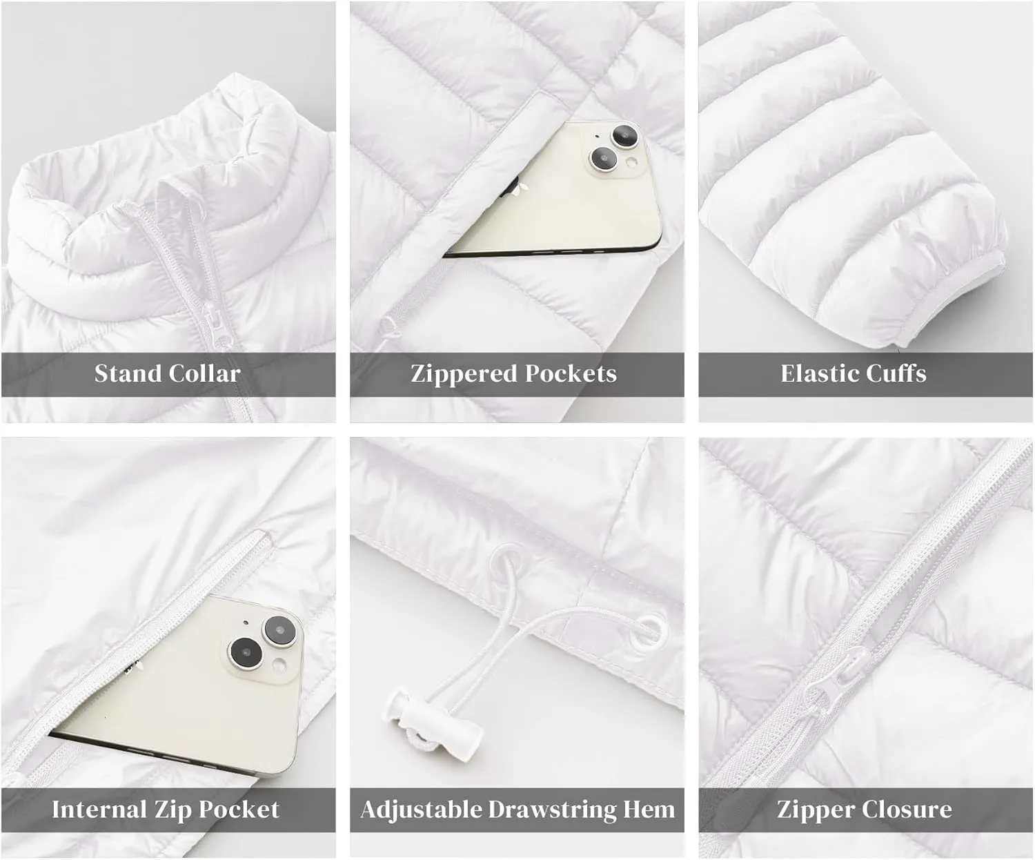Men's Puffer Jacket Lightweight Warm Winter Jackets for Men Windproof Insulated Puffy Coat with 3 Pockets