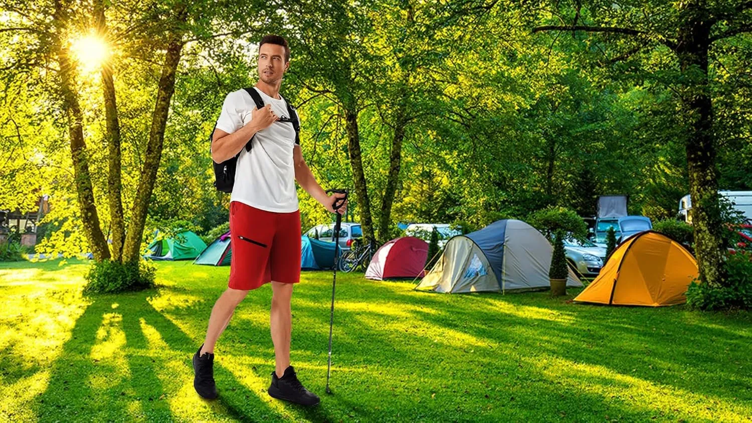 Men's Quick Dry Lightweight Stretch Cargo Hiking Shorts with 6 Pockets