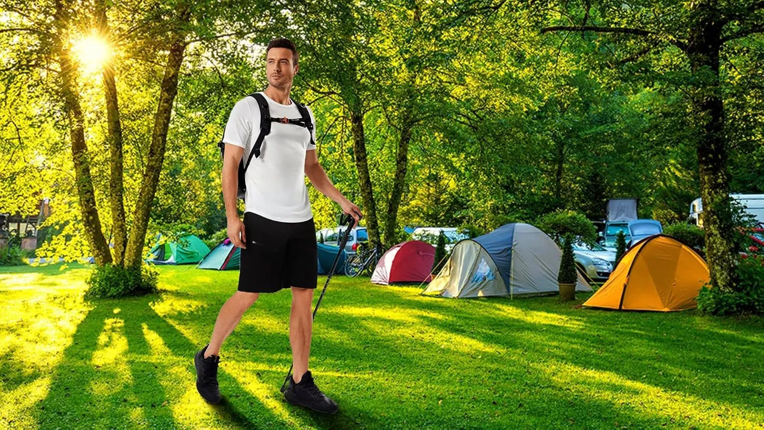 Men's Quick Dry Lightweight Stretch Cargo Hiking Shorts with 6 Pockets