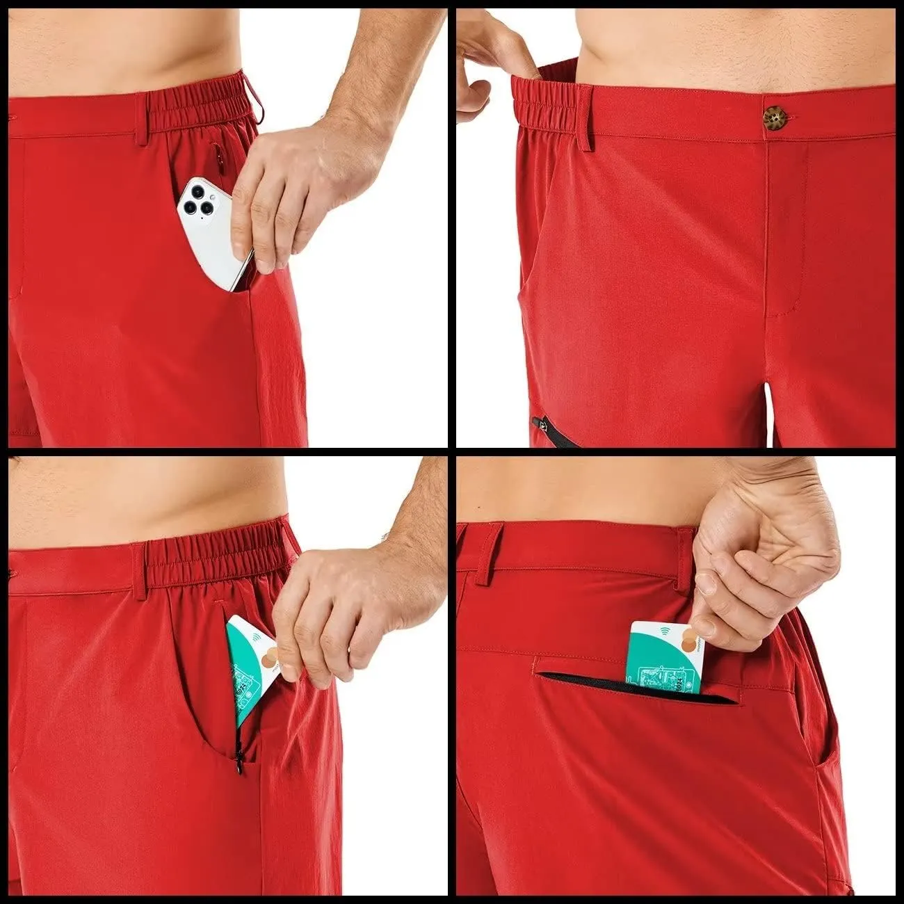 Men's Quick Dry Lightweight Stretch Cargo Hiking Shorts with 6 Pockets
