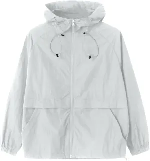 Men's Rain Jacket Lightweight Raincoat Breathable Waterproof Windbreaker Jackets with Hood for Hiking Travel Running