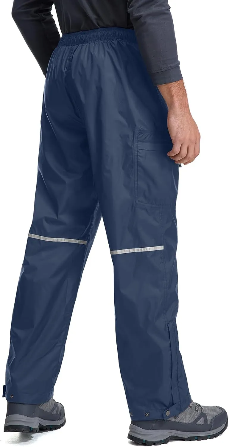 Men's Rain Pants Waterproof Over Pants Windproof Outdoor Hiking Pants for Golf,Fishing,Cycling