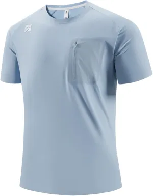 Mens Seamless Workout T-Shirts Lightweight Moisture Wicking Running Hiking Camping Tennis Pickleball Shirts for Men