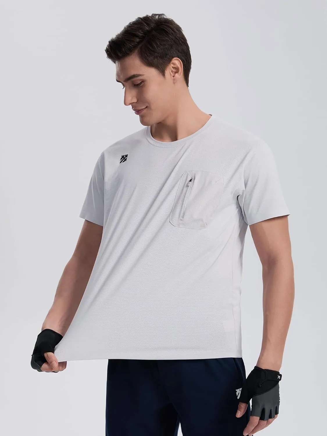 Mens Seamless Workout T-Shirts Lightweight Moisture Wicking Running Hiking Camping Tennis Pickleball Shirts for Men