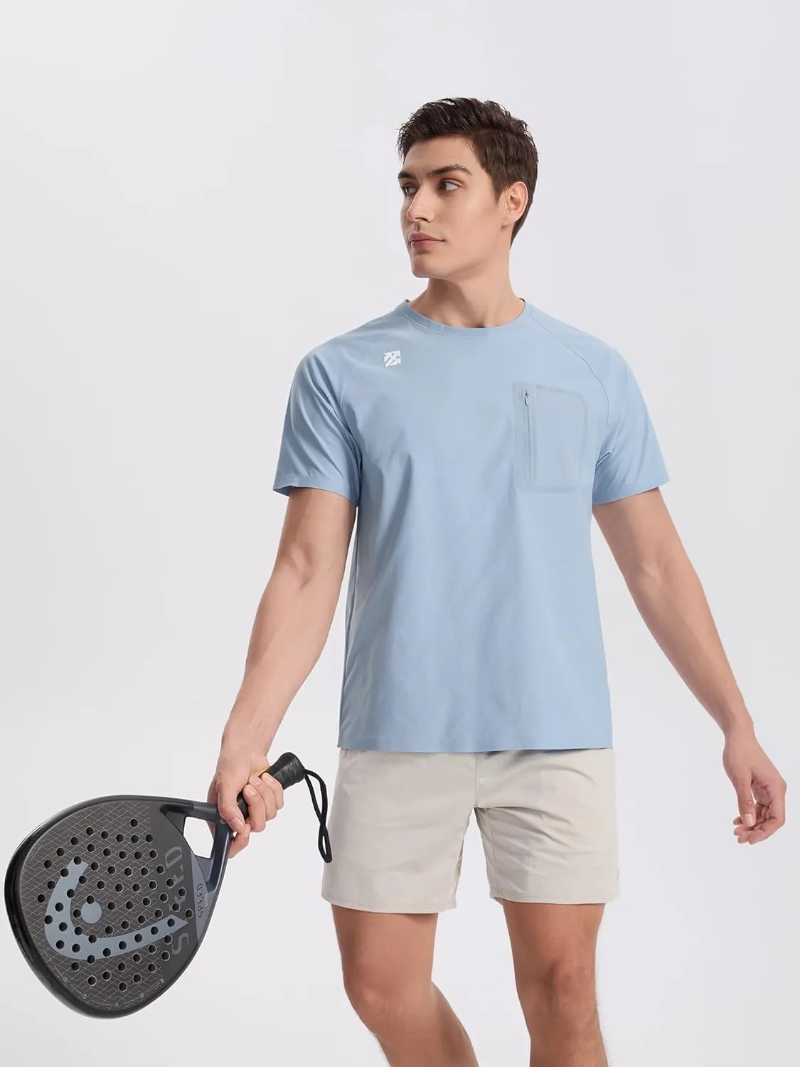 Mens Seamless Workout T-Shirts Lightweight Moisture Wicking Running Hiking Camping Tennis Pickleball Shirts for Men