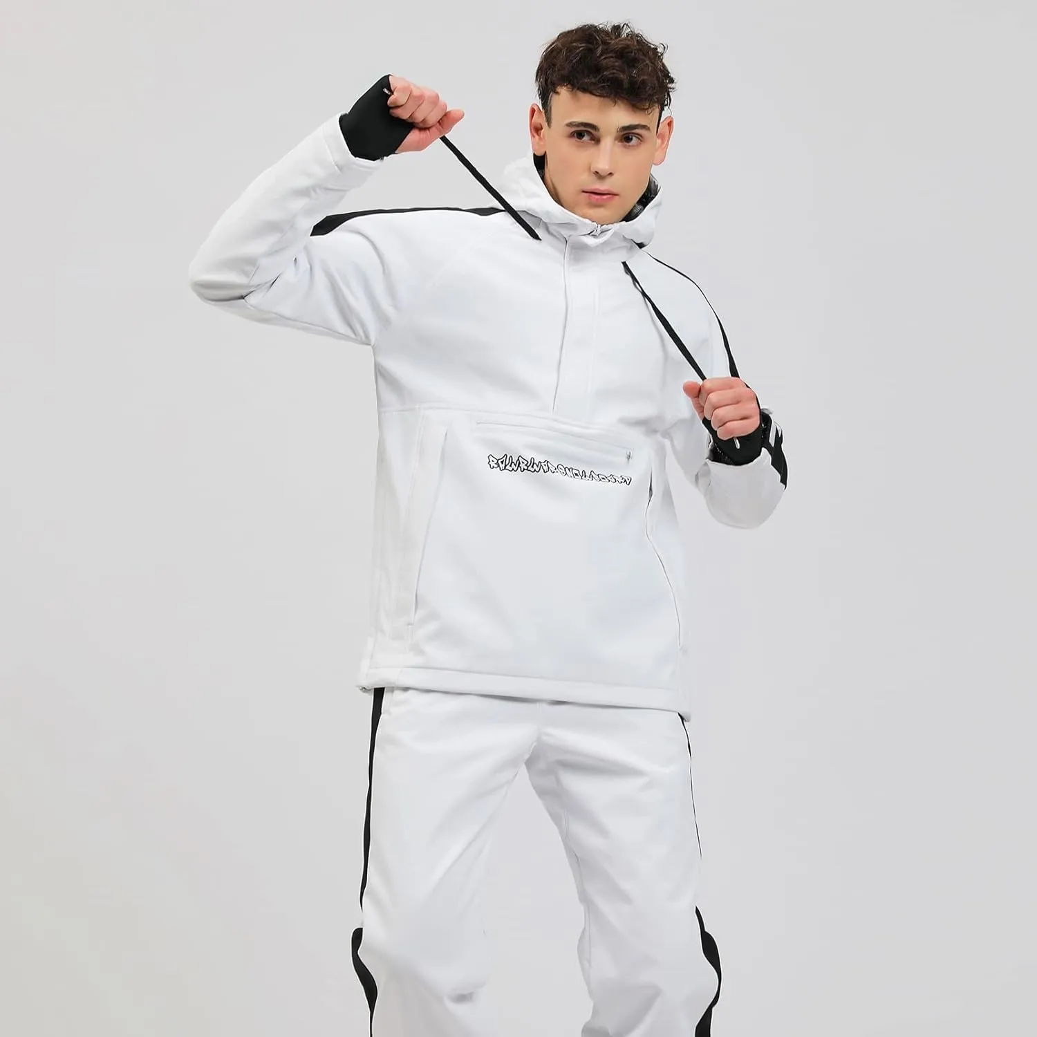 Men's Ski Jacket and Pants Set Waterproof Ski Suits Windproof Insulated Snowsuit Hooded Snowboard Jacket for Winter Sports