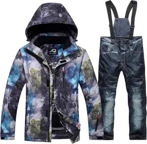 Mens Ski Jacket and Pants Set Waterproof Snow Suit Mountain Windproof Snowboard Jacket Winter Outdoor Ski Suit