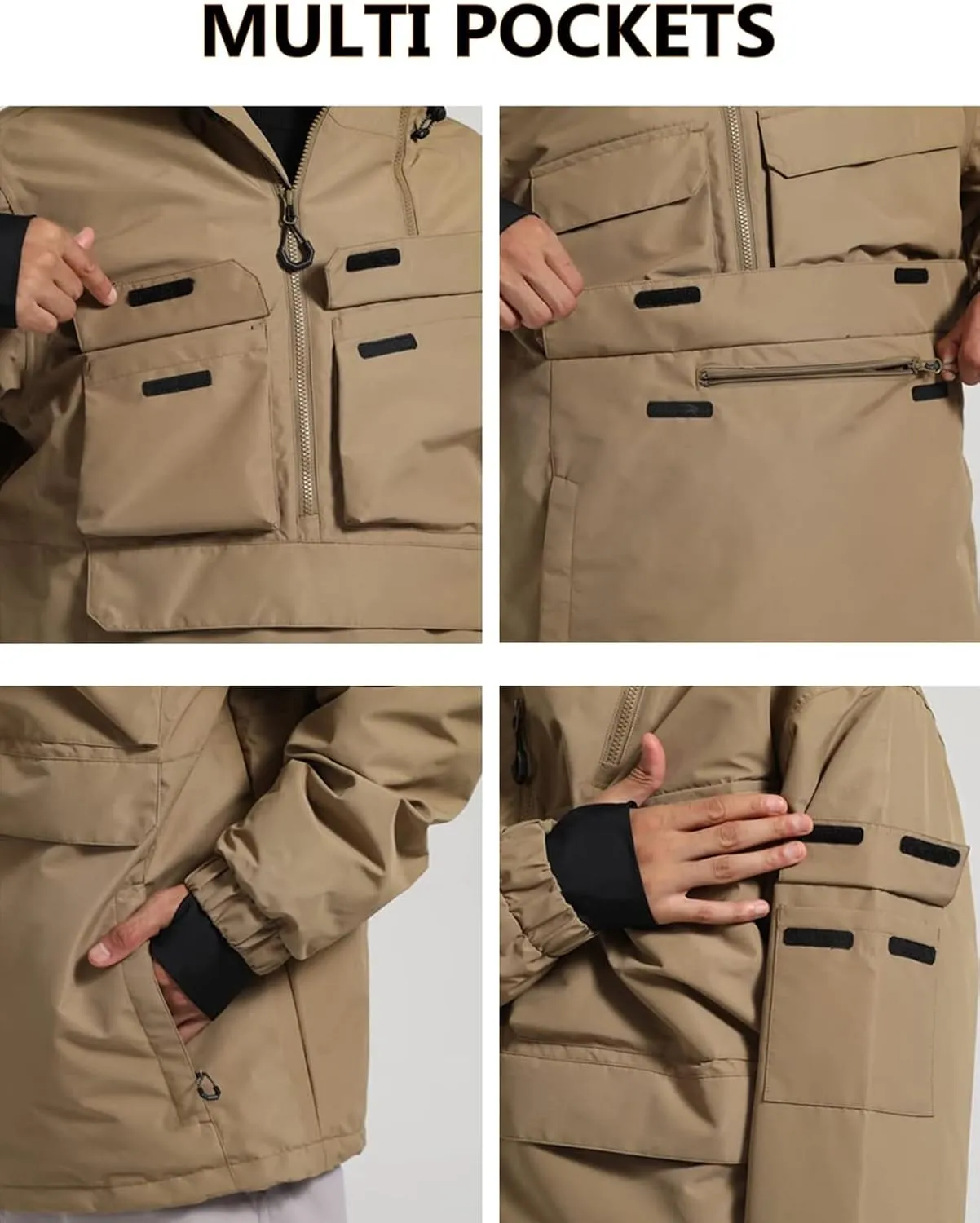 Mens Snowboard Jacket Ski Pullover Coat Warm Waterproof Windproof Men Snowboarding Jacket Winter Sports