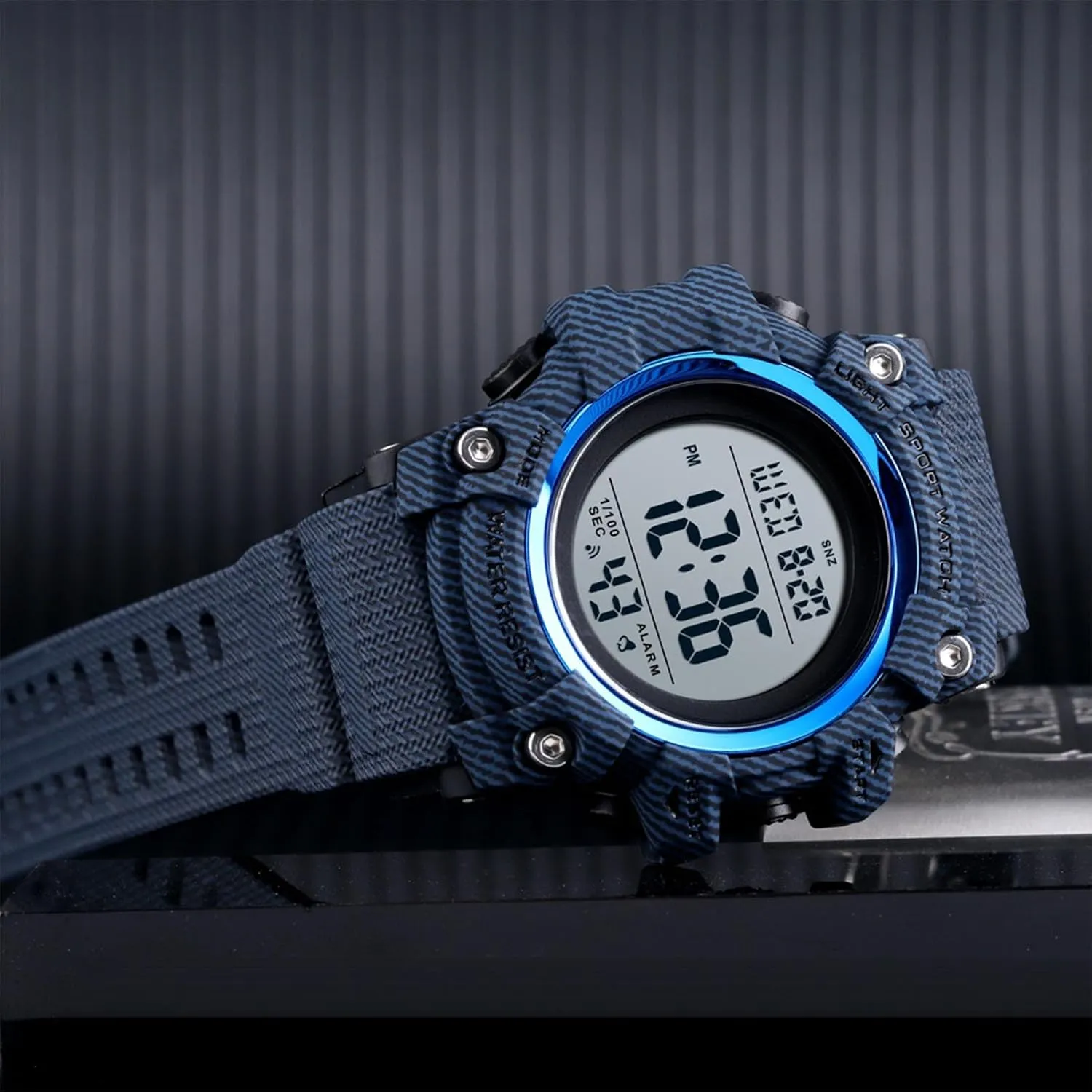 Men's Tactical Digital Sports Watch, 50M Waterproof Military Wristwatch with Backlight, Alarm, Stopwatch, Dual Time, Countdown, 12 and 24 Hour Format