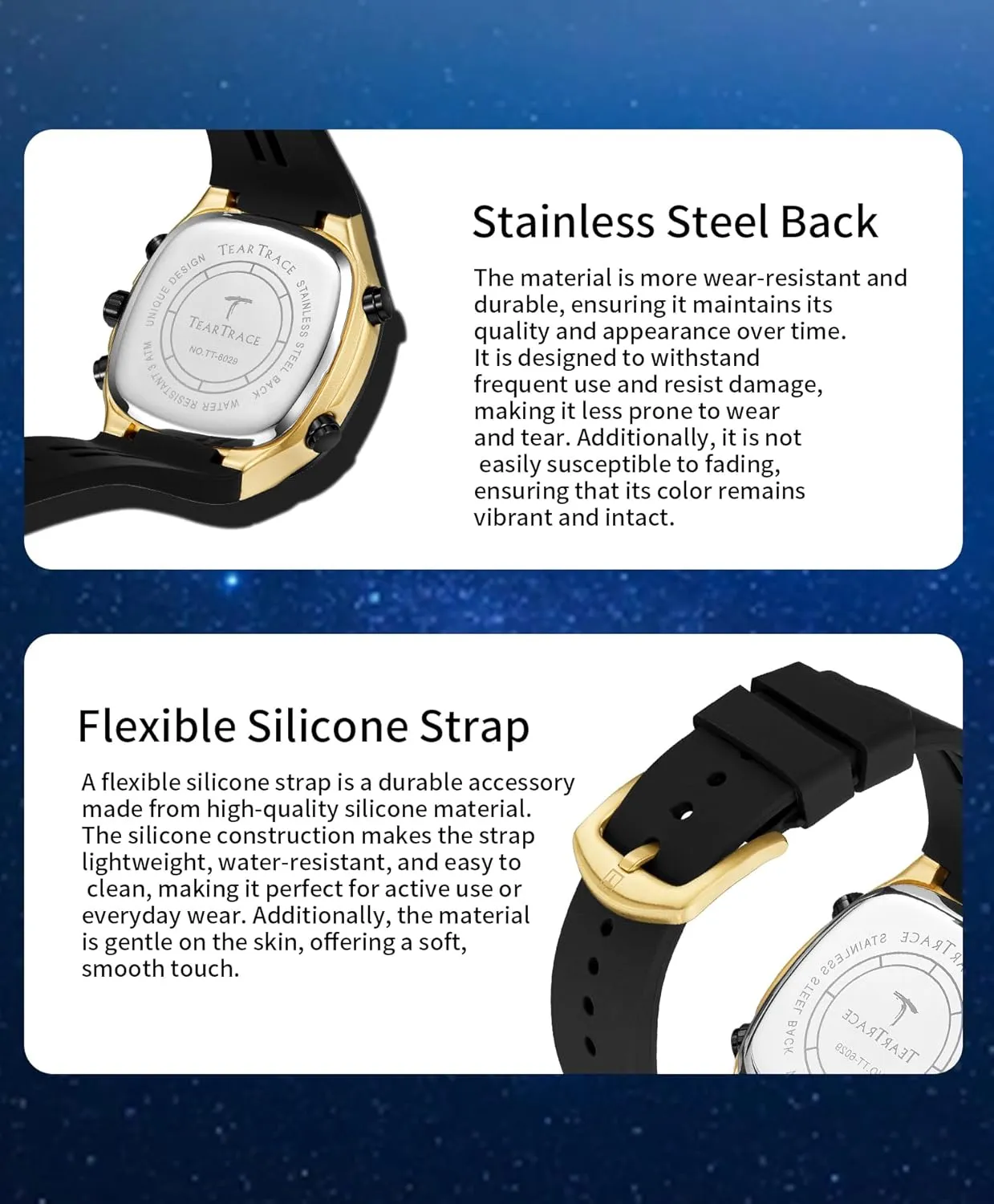 Men’s Watches Analog Digital Quartz Waterproof Sport Watches for Men Chronograph Alarm Multifunctional Wrist Watch with Silicone Strap