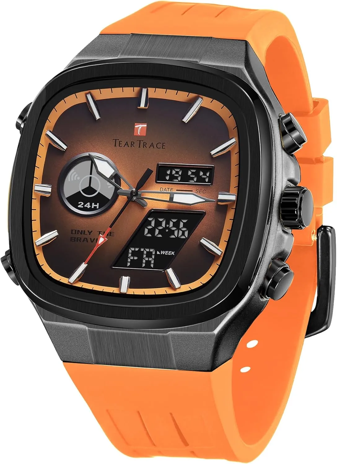 Men’s Watches Analog Digital Quartz Waterproof Sport Watches for Men Chronograph Alarm Multifunctional Wrist Watch with Silicone Strap